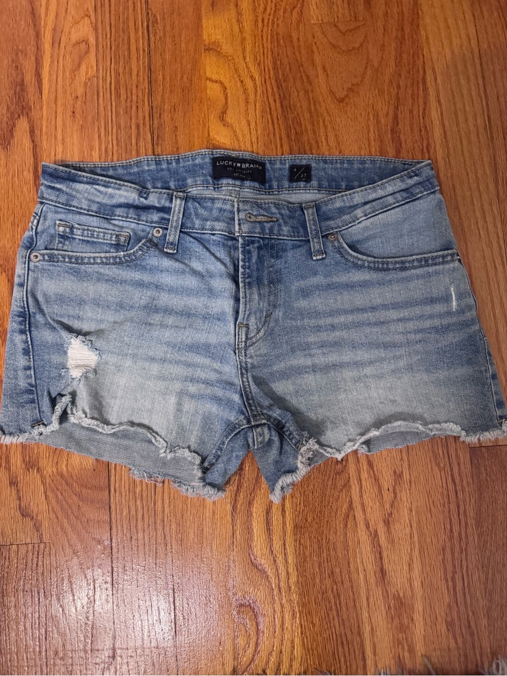 Lucky Brand Light Blue Distressed Denim Jean Shorts